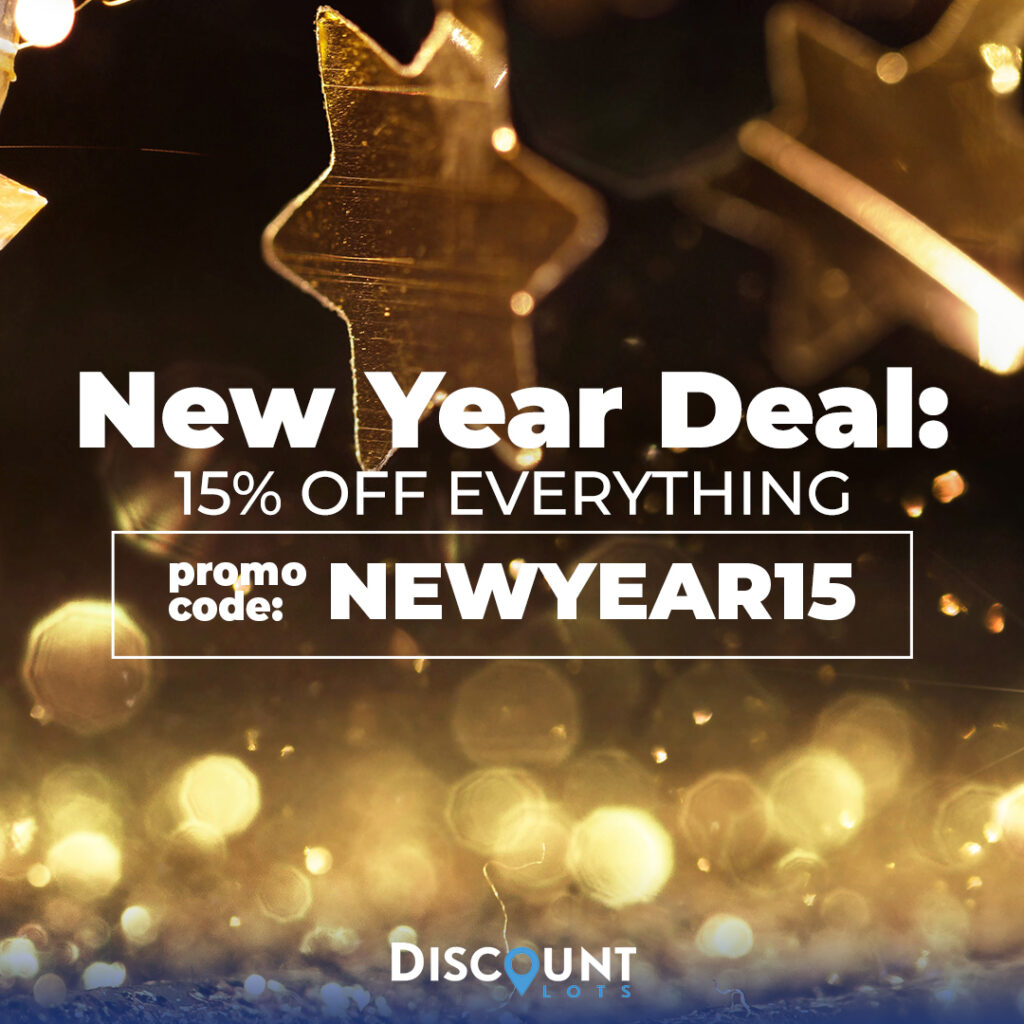 DiscountLots New Year Deal 15% off all properties sitewide